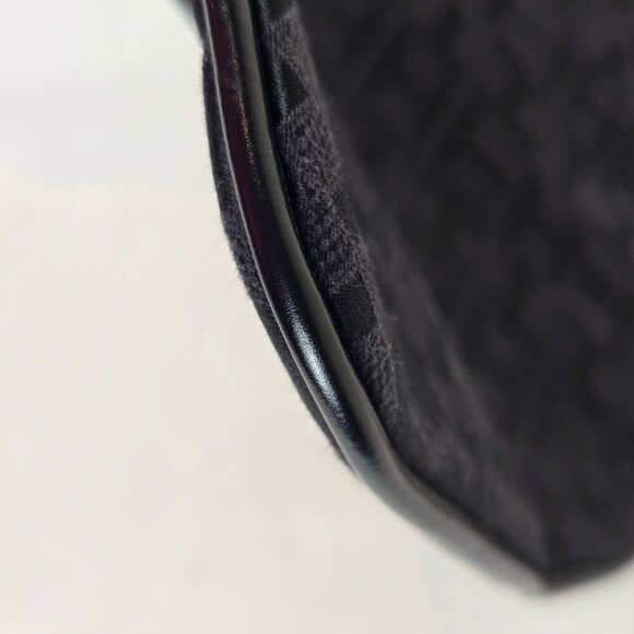 Tommy Hilfiger Black Canvas Logo Crossbody Faux Leather Trim Adjustable Strap - Picture 4 of 15